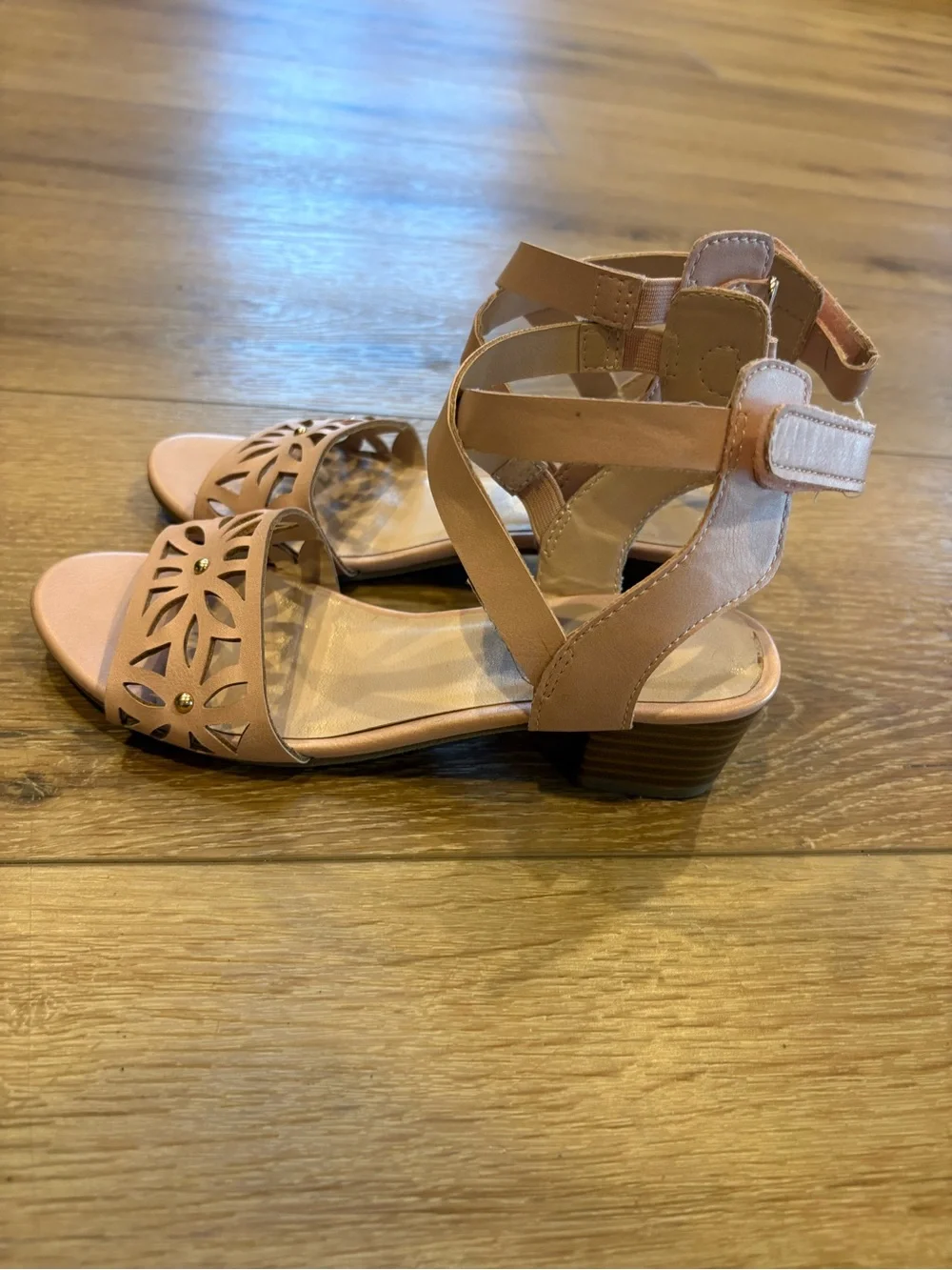 The Children's Place Girls Tan Laser-Cut Dress Sandals